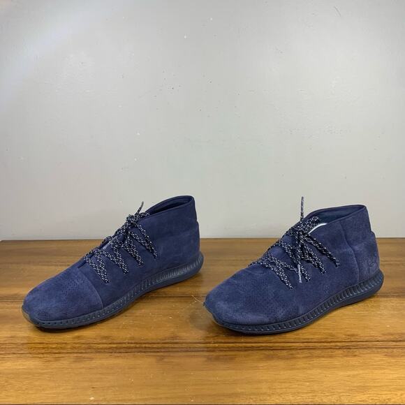 Under Armour UA Mens Veloce Blue Suede Sneaker Size 11 - Picture 3 of 9